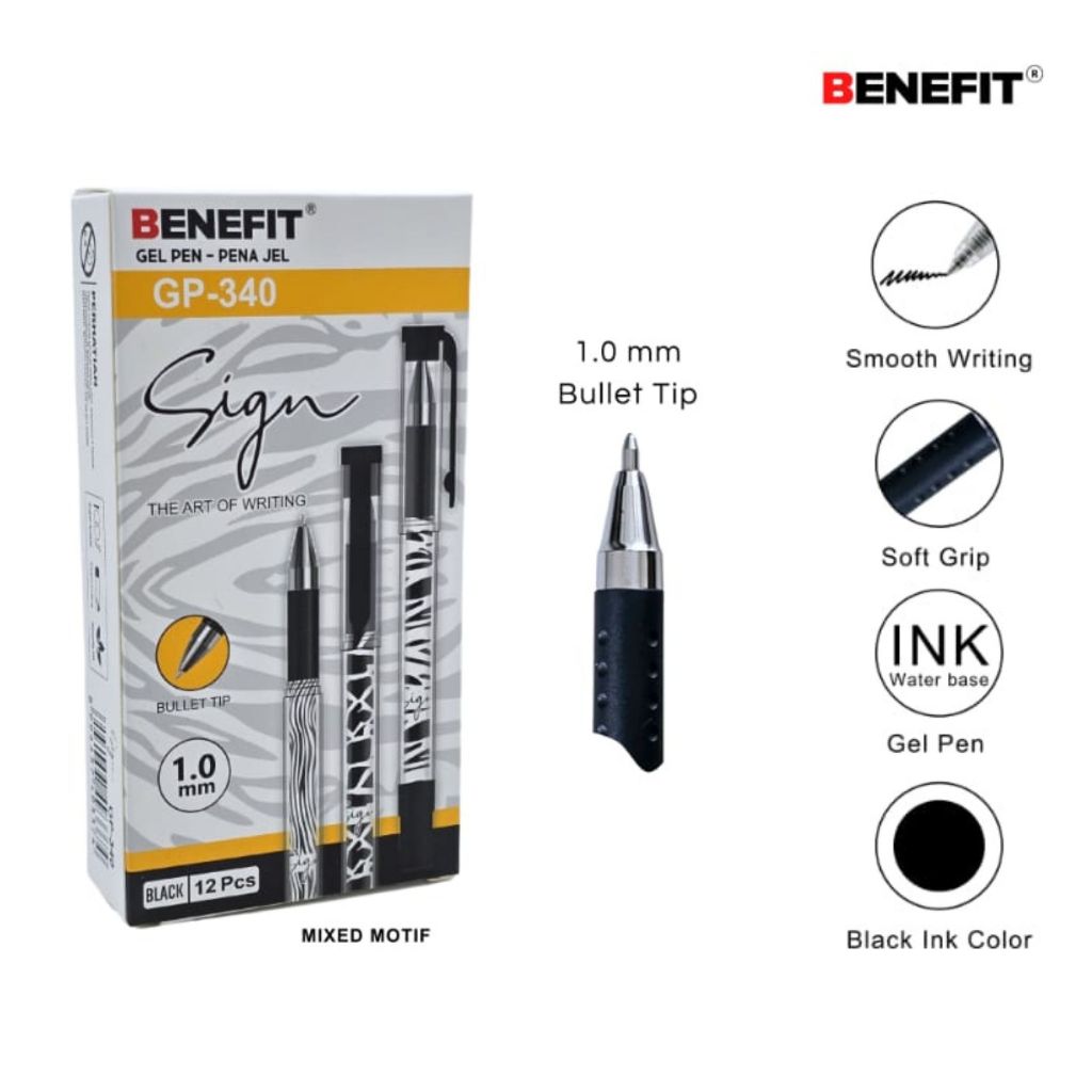

1 LSN / 12 Pcs Gel Pen Benefit GP-340 Sign 1.0