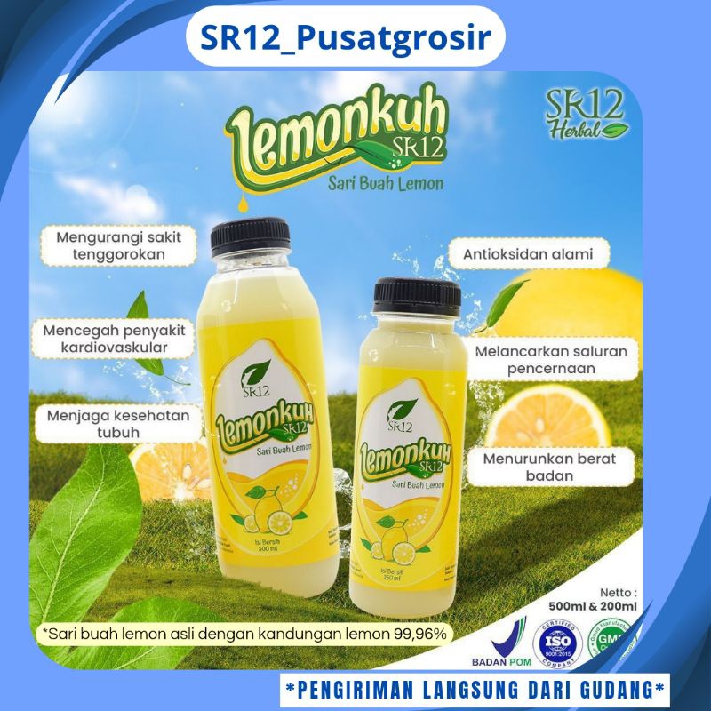 

LEMONKUH SR12 SARI BUAH LEMON ASLI MINUMAN HERBAL DAYA TAHAN TUBUH DAN DIET ALAMI 250ML / SARI BUAH LEMON 500ML