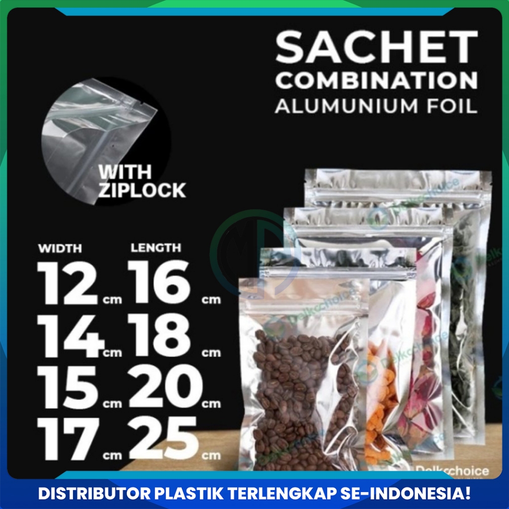 Makanan Bungkus Kemasan Food Grade Sachet Bag Saset Ziplock Kombinasi
