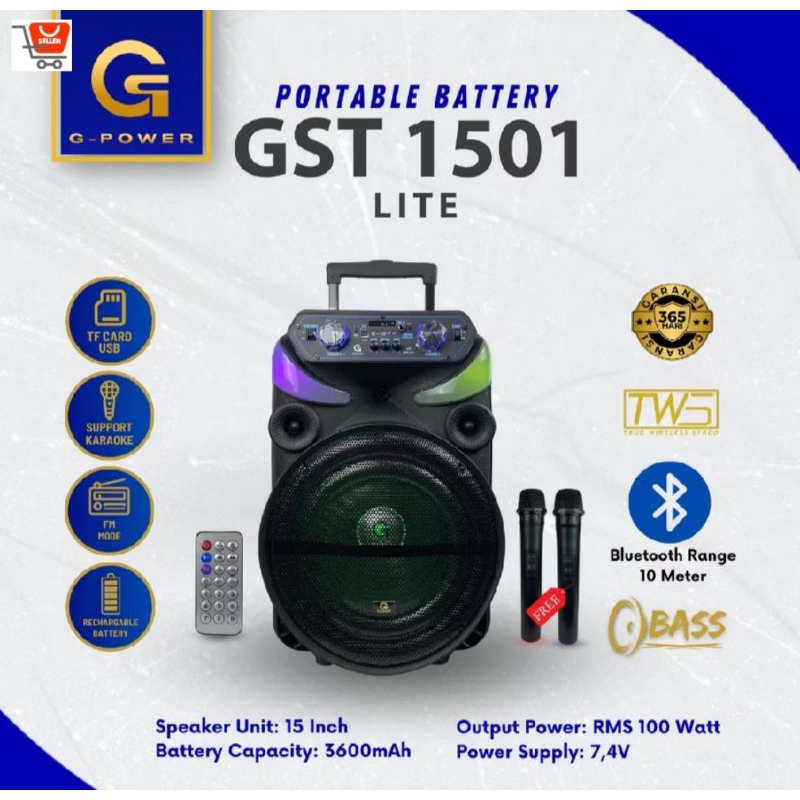 Speaker portabel 15inch G-POWER GST1501 LITE