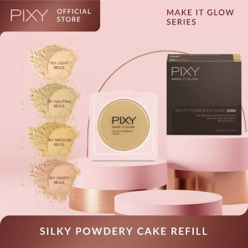 Refill Bedak PIXY Make It Glow Silky Powder Cake TWC