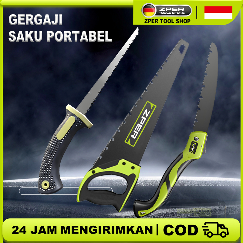 ZPER Gergaji Lipat gergaji saku Portabel Folding Wood Hand Saw