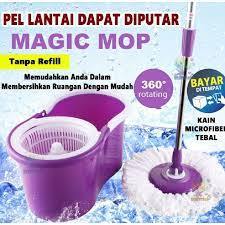 Mop Plastik Kylo Alat Pel Lantai Spin Mop Super Pel Praktis Pel Lantai Bahan Plastik