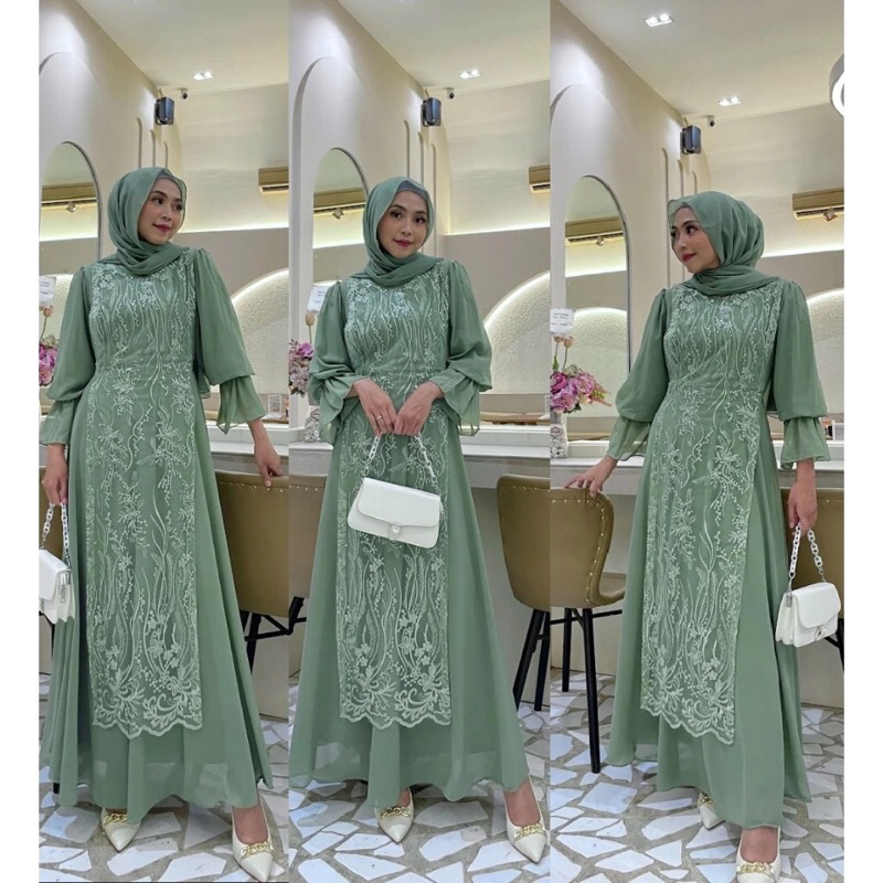 Jasmine Dress ORIGINAL 100% (Dress kondangan / Dress lebaran / Dress wisuda / outfit lamaran)