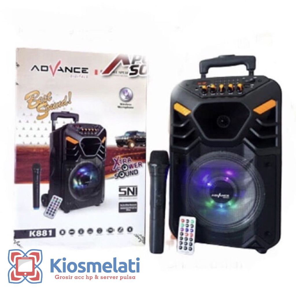 ADVANCE Speaker Aktif 8 inch Portable Bluetooth Advance K881