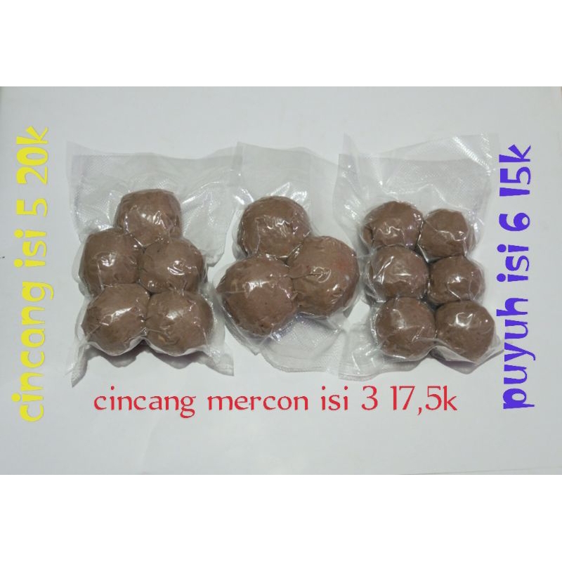 

Baso isi cincang,mercon,telur puyuh,paket ekonomis