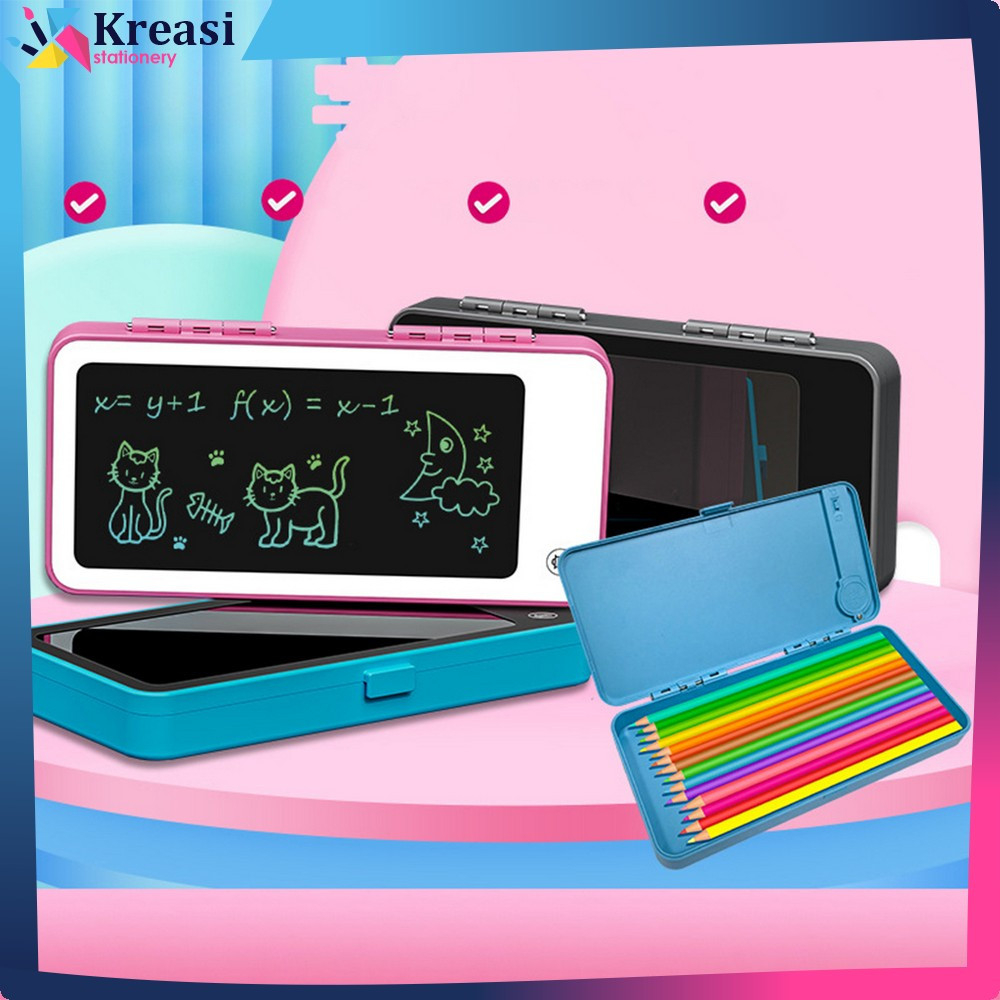 

Tempat Pensil 2IN1 Drawing Box / LCD Pen Case Drawing Pad Edukasi Anak Kreatif Peralatan Sekolah Anak Kreasi Stationery A115