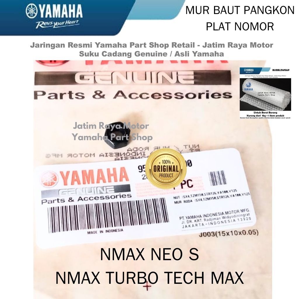 Mur Baut Pangkon Dudukan Plat Nomor Depan N Max Nmax Turbo Neo S Tech Max Asli Ori Yamaha Surabaya