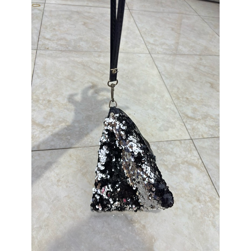 Tas pesta hitam silver
