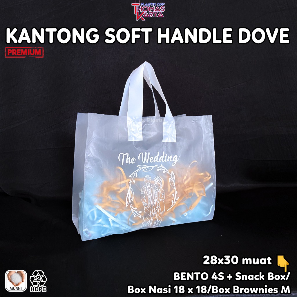 

ECER Softhandle 28x30 THE WEDDING Plastik Bento Bingkisan Pernikahan Souvenir Kado Hampers