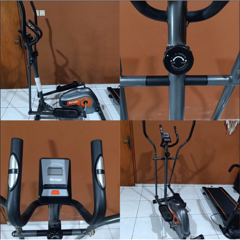 Berwyn Elliptical Bike 507E Grey Orange, Sepeda Elliptical, Sepeda Statis, Elliptical Trainer