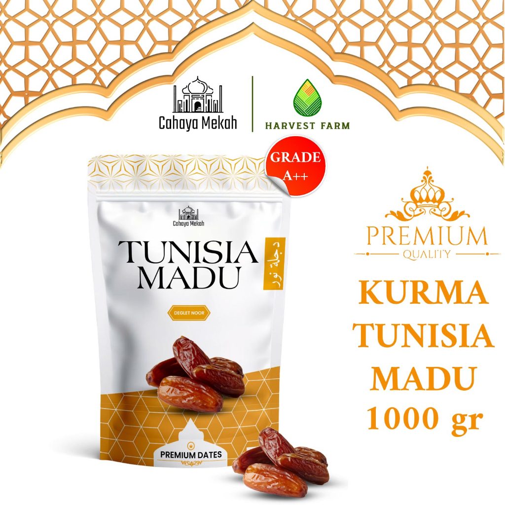 

Cahaya Mekah Kurma Tunisia Pouch 1kg Premium Original High Quality Kurma Tangkai Tunisia 1KG
