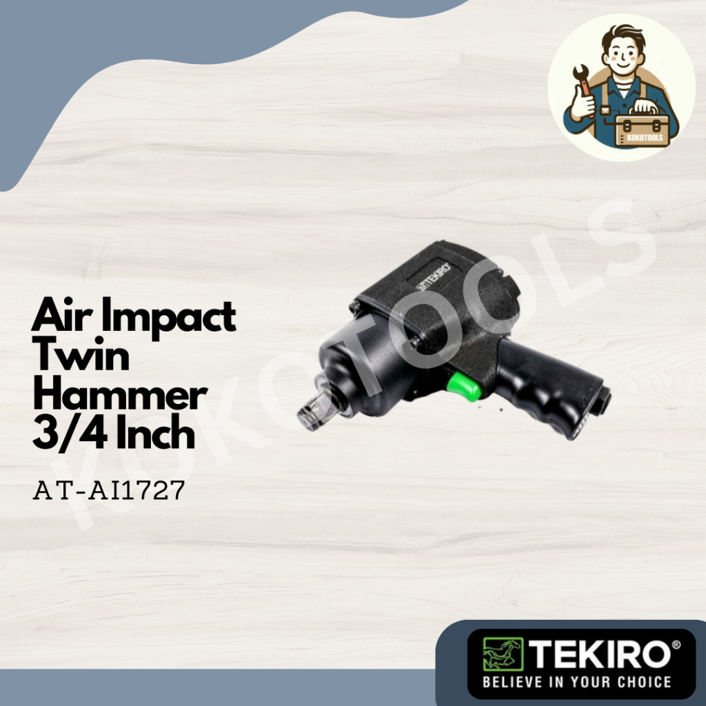 Air Impact Twin Hammer Bor Obeng Angin 3/4 Inch Tekiro