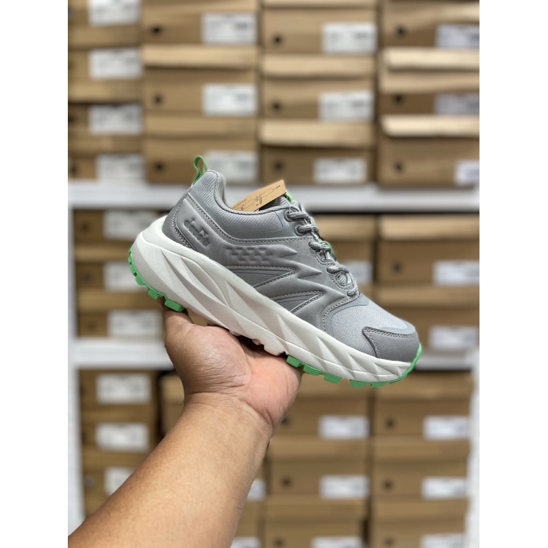 SEPATU RUNNING TRAIL WANITA DIADORA MIKAEL ABU-ABU HIJAU DIARU240707G ORIGINAL BNIB SHOES
