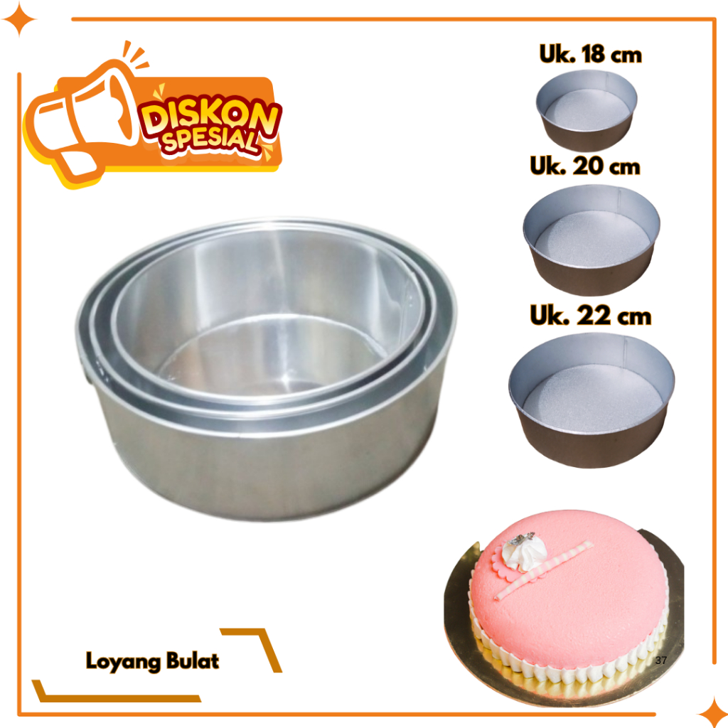 Loyang Bulat Ukuran 18, 20, 22 cm Harga Satuan / Loyang Kue