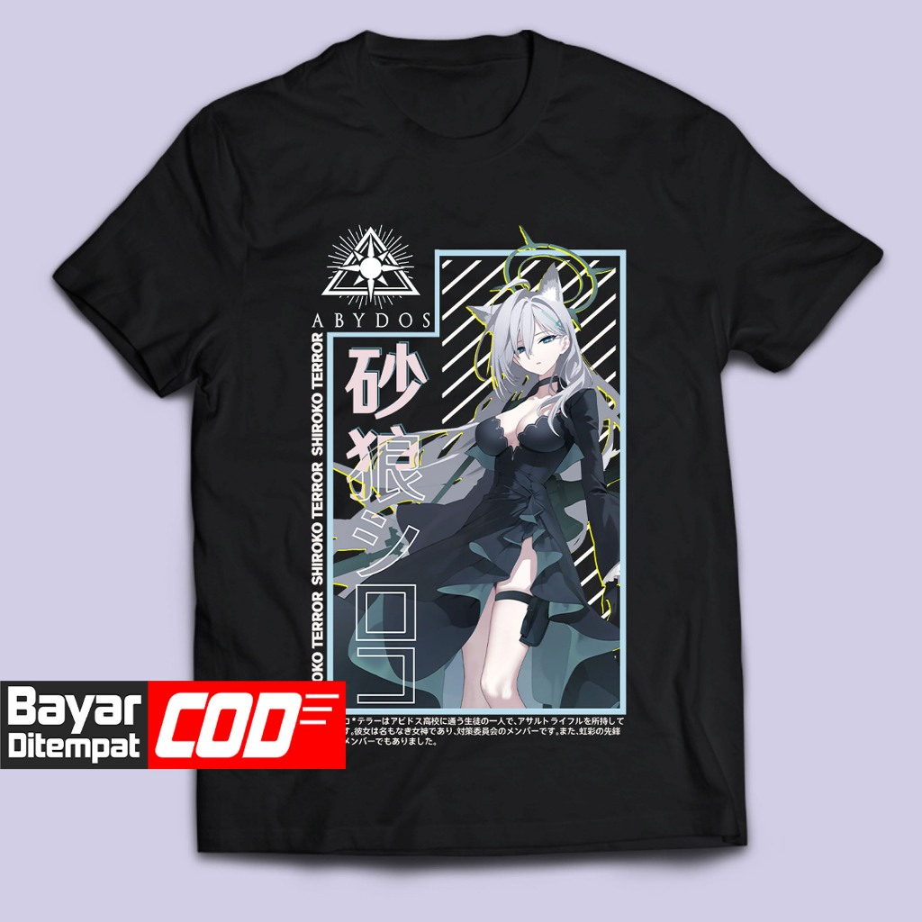 Kaos Anime SHIROKO TERROR BLUE ARCHIVE D Manga Tshirt Unisex BAJU OTAKU WIBU JEPANG Murah