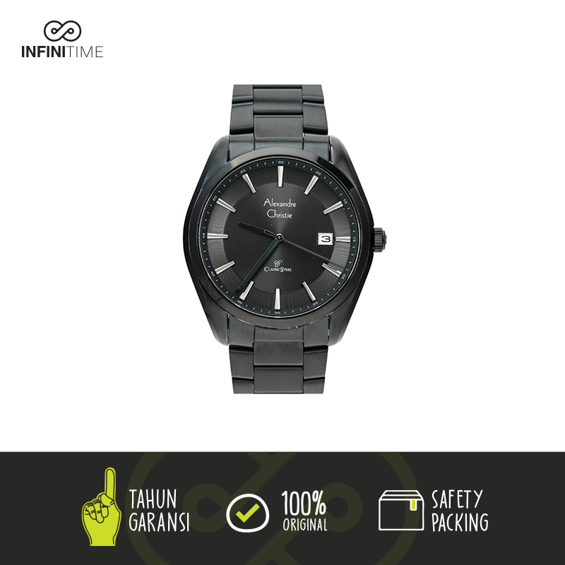 Jam Tangan Alexandre Christie AC 8648 Full Black Pria