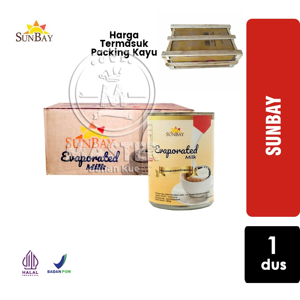 Sunbay Evaporasi Susu Evaporated Milk 1 Dus +PACKING KAYU [REGULER CARGO]