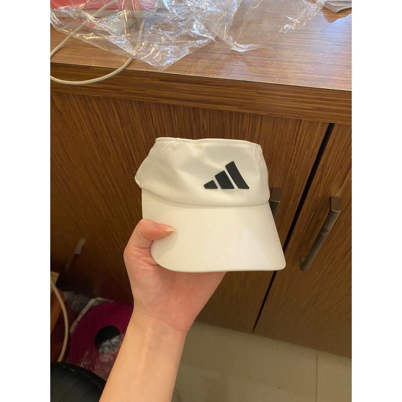 ADIDAS ORIGINAL Running Visor Cap/Topi Olahraga Putih Climacool