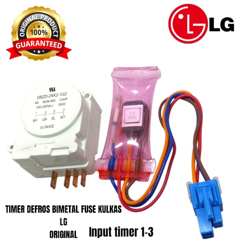 timer kulkas LG 2 puntu 1 set fuse bimetal kulkas LG 2 pintu original