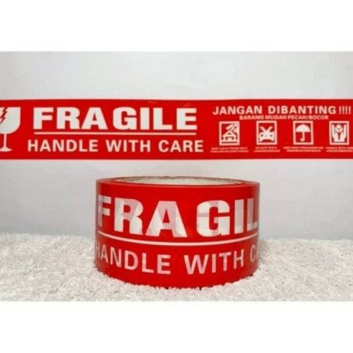 

(1pcs) [MERAH] Lakban Fragile 100 meter Merah Lakban Jangan Dibanting 48 mm x 100 yard