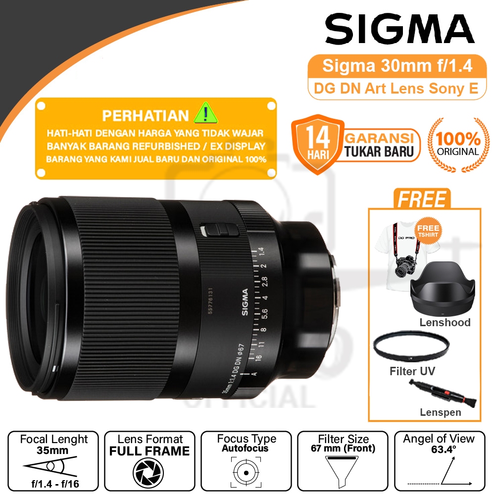Sigma 35mm f1.4 Sony Fullframe DG DN Art Sigma 35mm f/1.4 Resmi