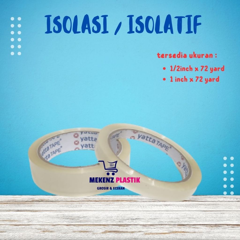 

Isolasi Bening 1/2 Inch 12mm x 72 Yard l Selotip Solasi Lakban Tape 1 inch 24mm