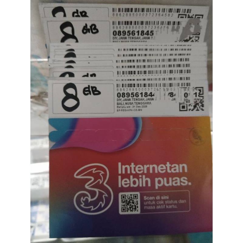 KARTU PERDANA TRI KUOTA 8 GB SIAP PAKAI