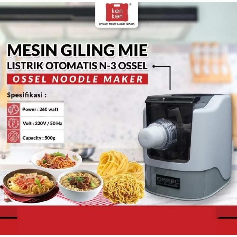 OSSEL Mesin Mie Otomatis Model Renoodle Gilingan Mie Otomatis Mesin Pembuat Giling Mie Listrik