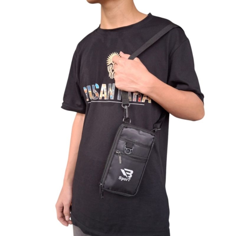 Tas Selempang Hp Pria Tas Dompet Hp Gantung Leher Hanging Wallet 2 in 1 Pria Sako Slingphone Tas Han