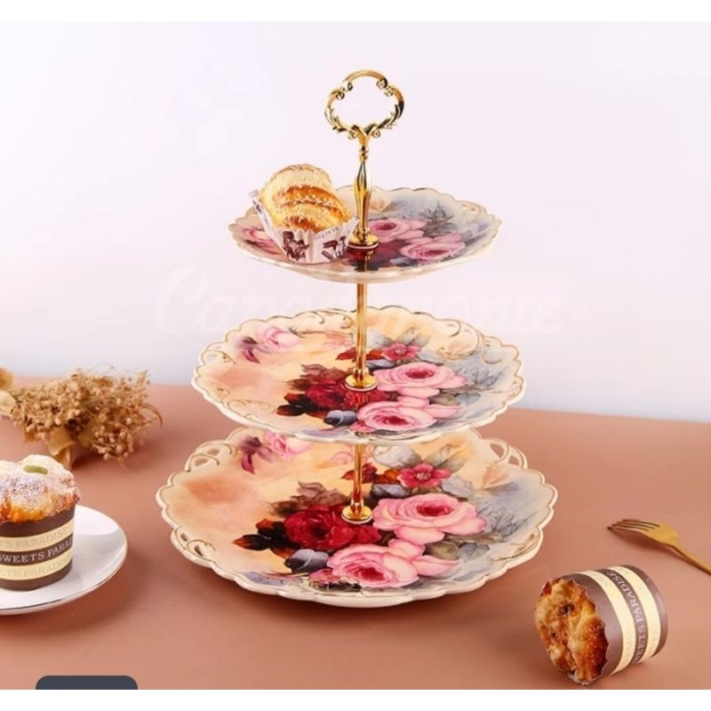 Piring kue keramik /3susun /Capodimonte