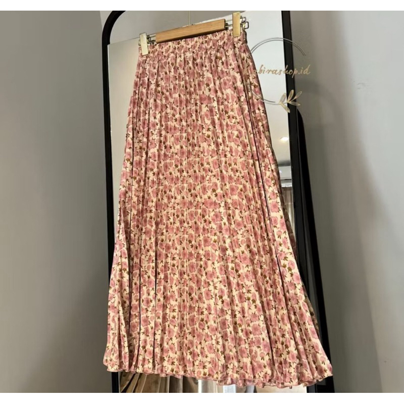 Rok Plisket Motif Mayung Premium