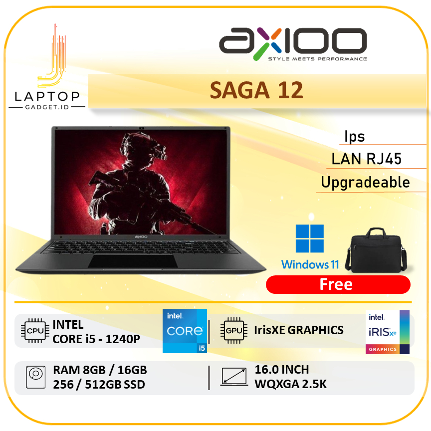 Laptop Axioo Mybook Saga 12 Intel i5 1240P 16GB 512GB SSD Win11 16.0WQXGA 2.5K