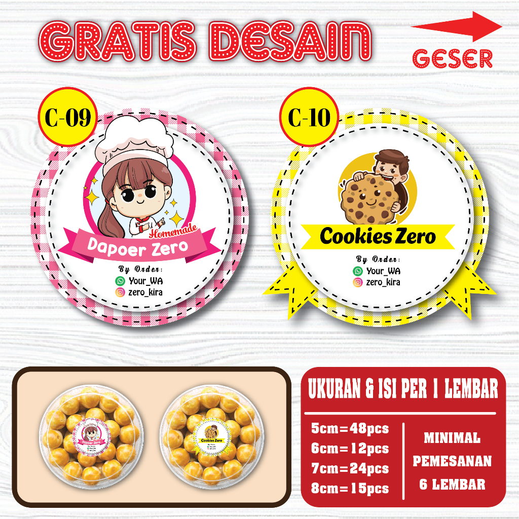 

Sticker Toples cookies / sticker nastar / sticker kuker / sticker label makanan / sticker kemasan