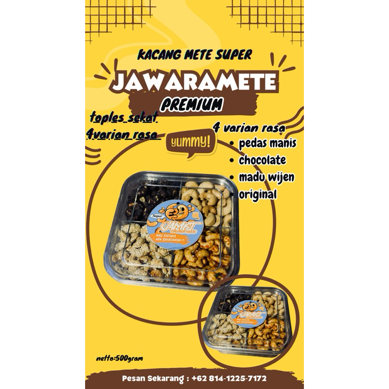 

Kacang mete JAWARA toples 4 varian rasa 500gram