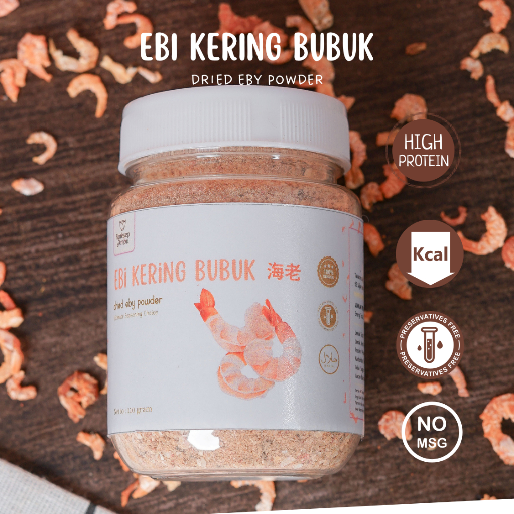 

Ebi Bubuk / Dried Eby Powder / Kaldu Udang Seasoning Pelengkap MPASI Penyedap No MSG by Karesep Ambu