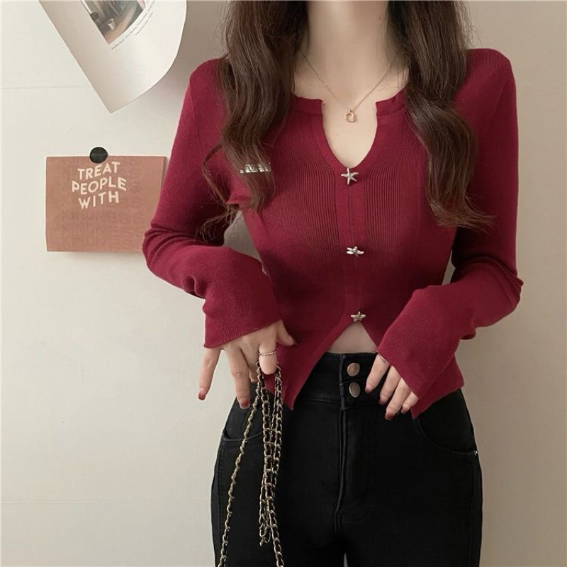 Baju Bangkok Import Crop Top Kancing Depan