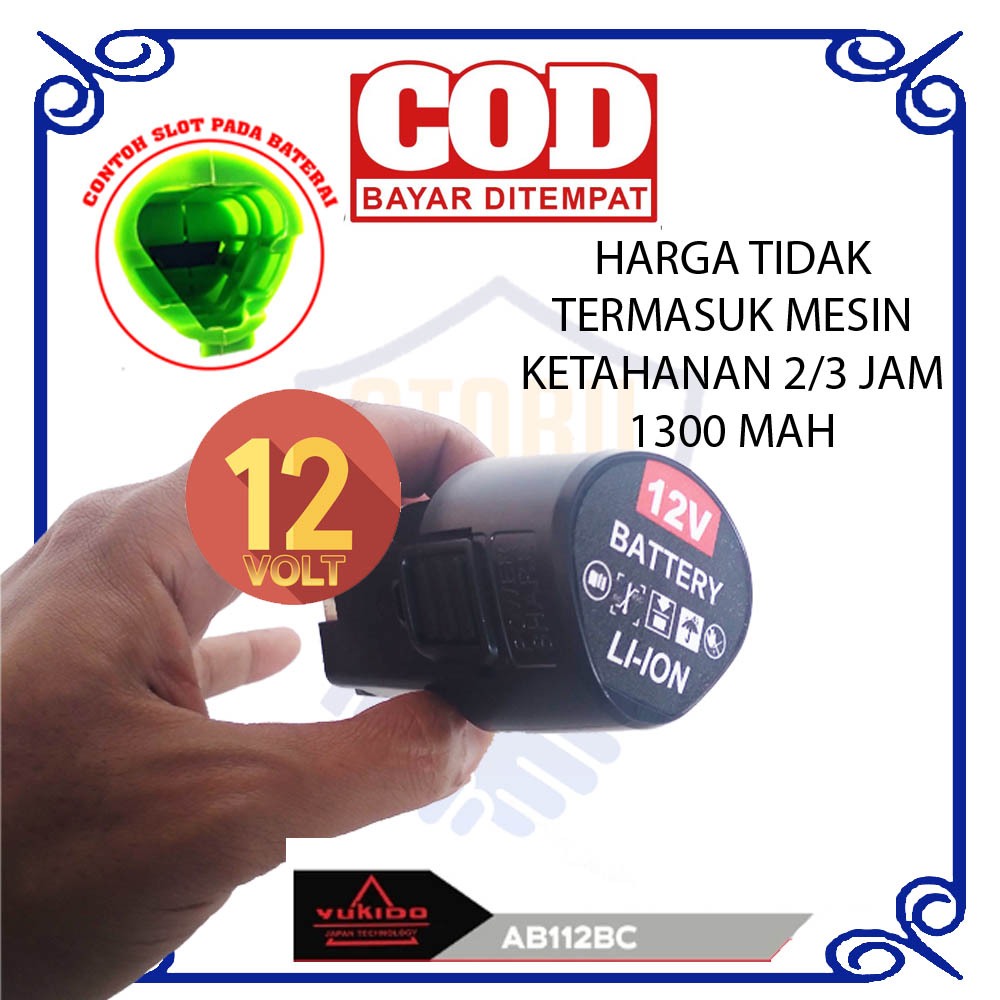 Batre Baterai Mesin Potong Rumput 12V Cordless YUKIDO Electric Tanpa Kabel