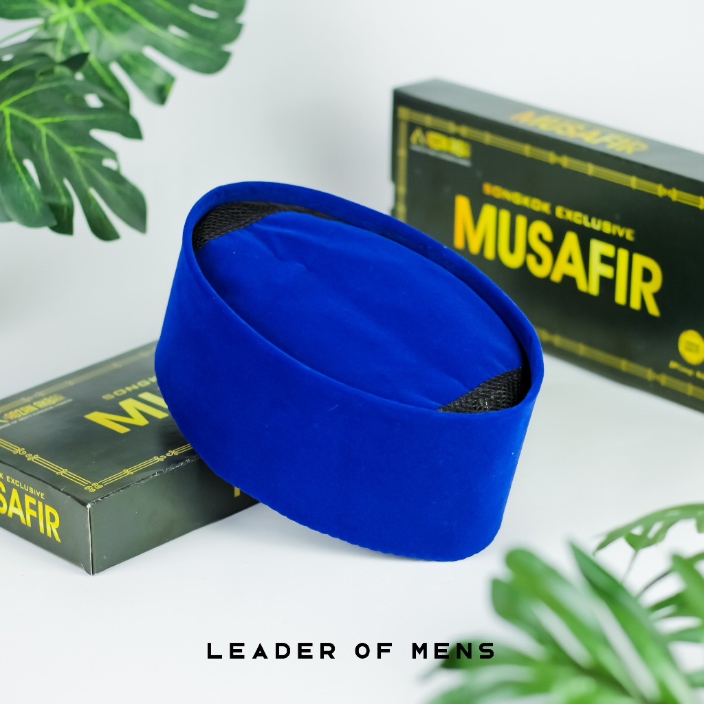 Peci Songkok Biru Polos AC Anak Dewasa Kopiah Biru Betawi Tinggi 9cm Super Quality
