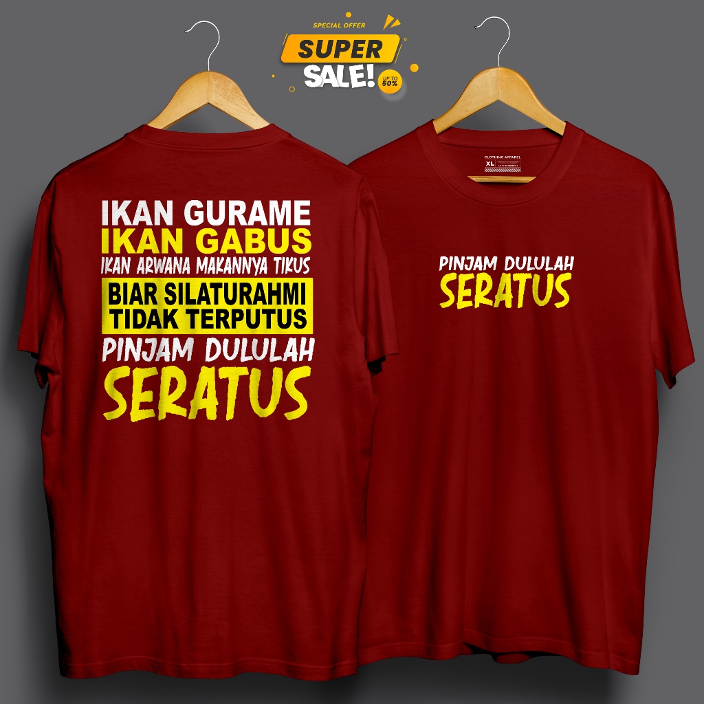 Kaos IKAN GURAME IKAN GABUS - Baju kaos Kata Kata - T-Shirt Viral Combed 24s Pria Unisex Lembut Nyam