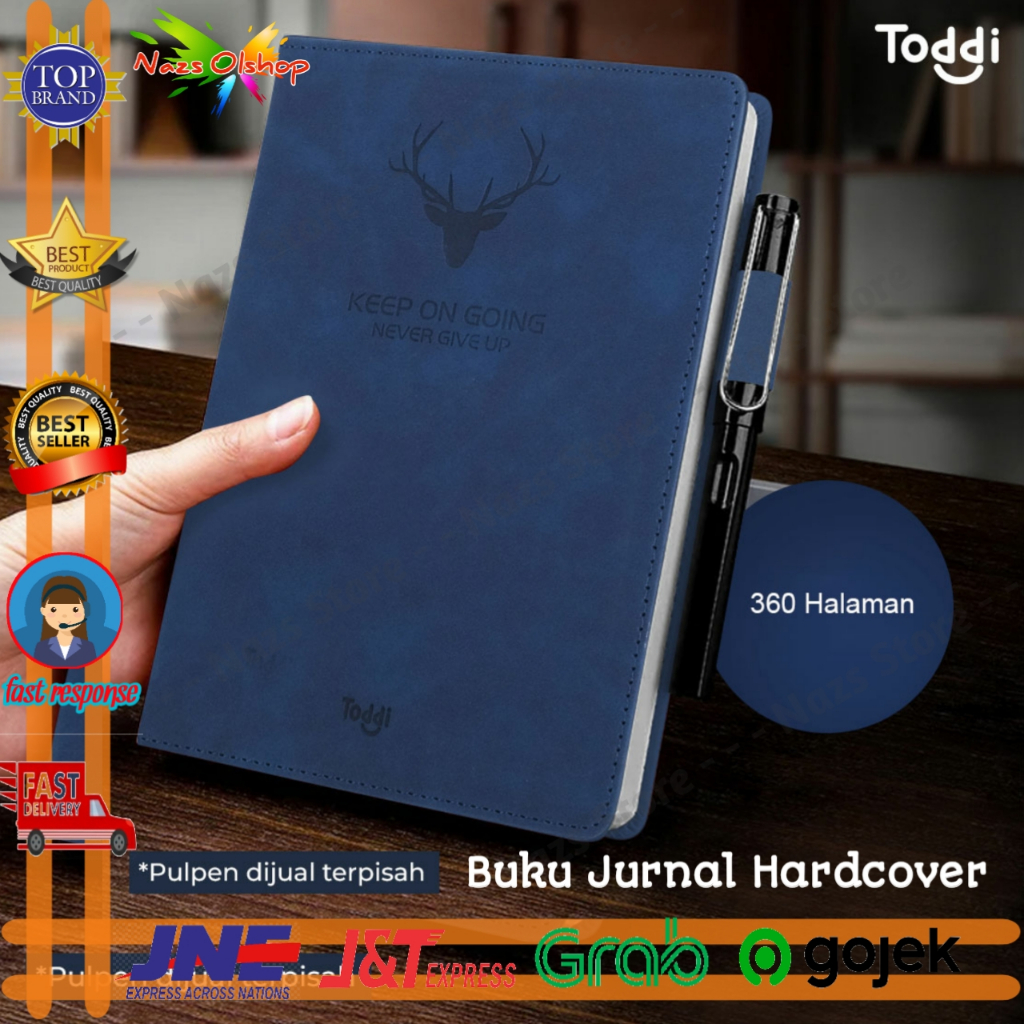 

Toddi Buku Jurnal Catatan Harian Cover kulit Hardcover Notebook Diary 80 GSM 360 Halaman