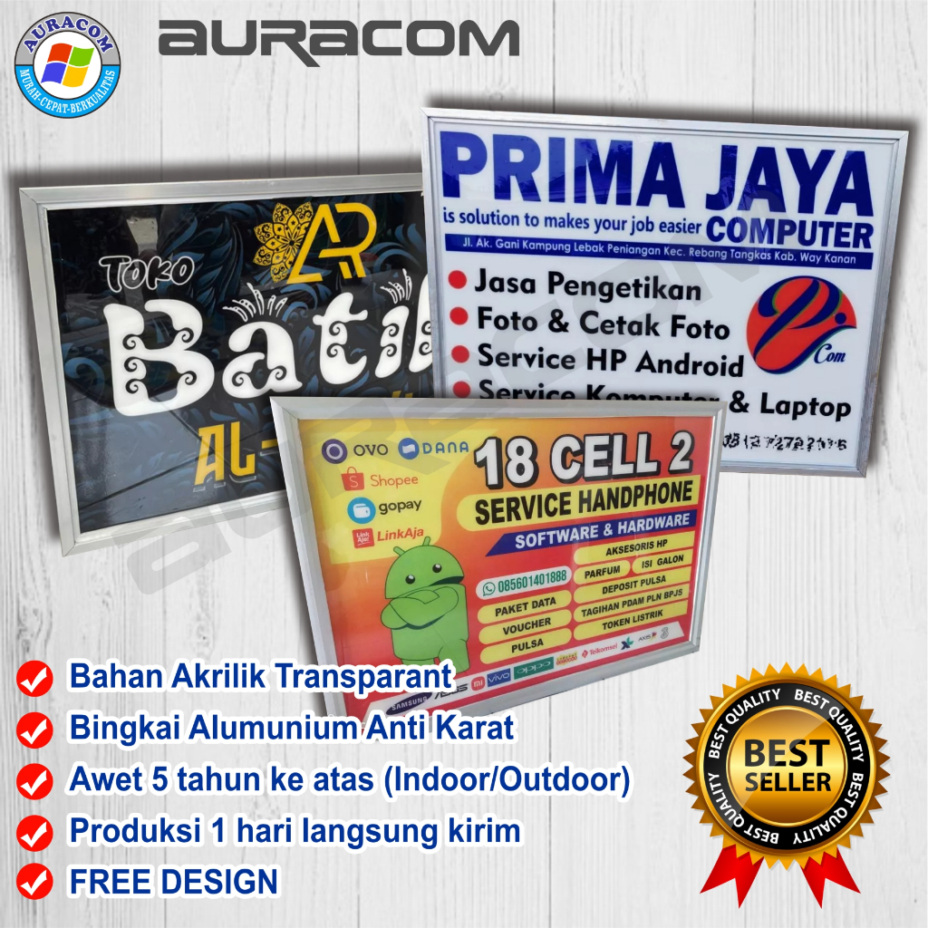 

✅NEW Plang Acrylic /Papan Dokter/Papan Kantor/Desa/Bidan/Sekolah dll,+ Lis alumunium siap pakai -B02
