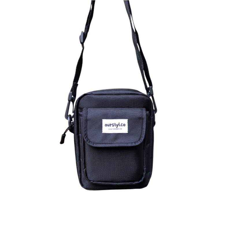 Nasa Sling Bag Hitam - Tas selempang Sling bag Tas pria Wanita Unisex Tas Bahu Pria Sling bag Casual