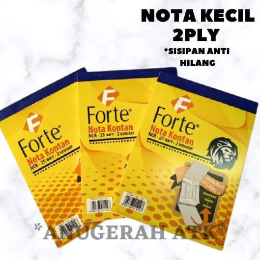 

NOTA KONTAN FORTE kecil 2 ply K2/ 2 rangkap - Putih -Merah