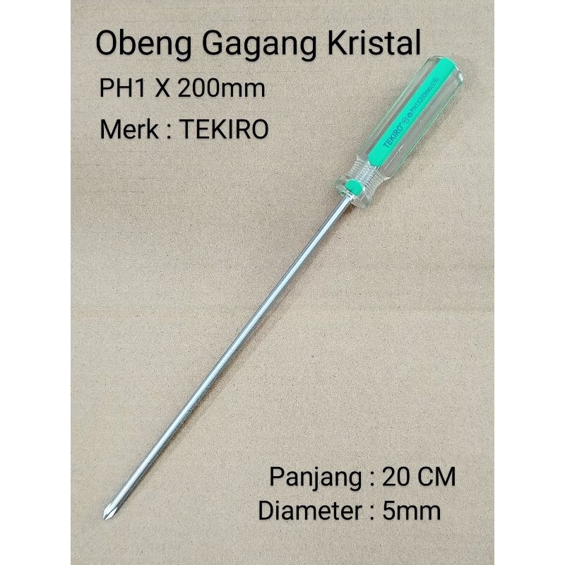 TEKIRO Obeng plus (+) Gagang Kristal PH1 X 200mm Original TEKIRO