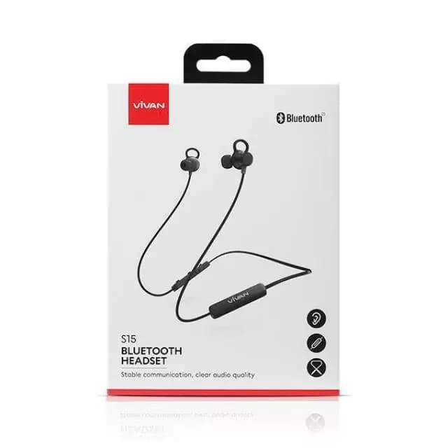 VIVAN Earphone S15 / S 15 Bluetooth Stereo Sport Original Wireless Handsfree Headset