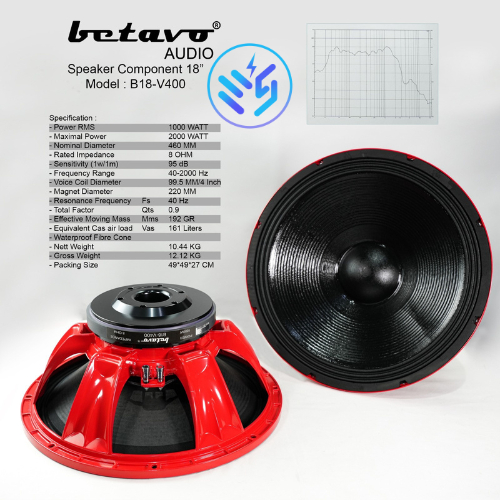 Speaker Komponen Betavo B18 V400 / B18V400 - Speaker Komponen 18 inch