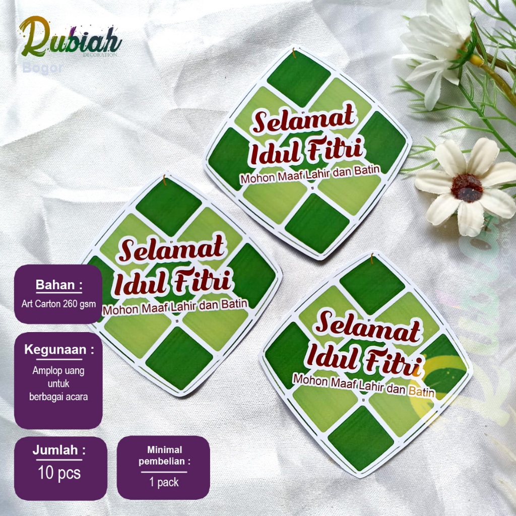 

Amplop Angpau karakter Lebaran isi 10 pcs Ketupat part 1