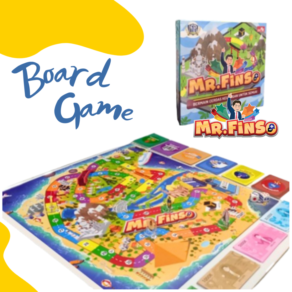 Permainan Edukasi Board Game Anak Islami Kartu Monopoli MR FINSO Brain Game