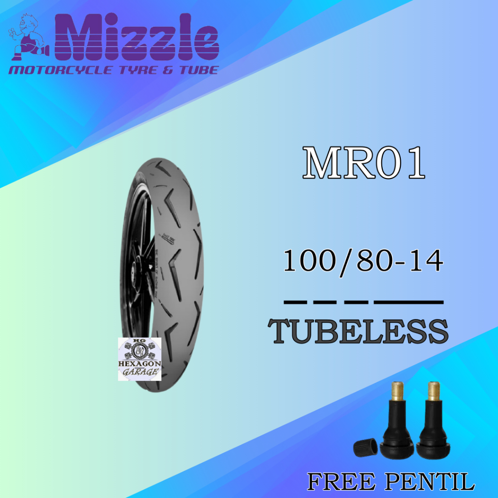 Mizzle MR01 100/80-14 Tubeless Ban Motor Mizzle MR 01 100/80-14 Ring 14 Soft Compound